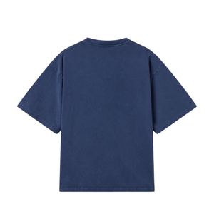 Men's <b>White</b> <b>T</b>-<b>Shirt</b> Short Sleeve O-Neck Regular Fit Contrast Blue Trim Casual Knitted Printed Design Eco-Friendly 100% Cotton - Product Image 2