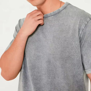 Fabricant de vêtements, ensemble 2 pièces sur mesure en coton 100% pour hommes, streetwear d'été, short et t-shirt graphiques surdimensionnés, effet délavé à l'acide - Product Image 3