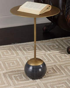 Muebles de tendencia para dormitorio, la última mesa de centro redonda de Metal con tapa de mármol, muebles de boda, regalo, mesa de centro única - Product Image 6