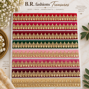 Ribete de Encaje Bordado con Cuentas y Lentejuelas Florales 3D, Trenza Decorativa de Terciopelo, Ancho de 1'' y 1 7/8'' para Vestidos, Chales, Bolsos y Prendas de Boda - Product Image 1