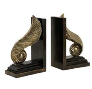 Sujetalibros de metal con diseño de alas antiguas, disponibles a precios de mayorista, ofrecen una forma sofisticada y artística de sostener libros. - Product Image 1