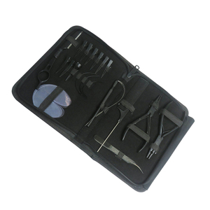 Kit d'outils de pose d'extensions capillaires en gros : Pince à sertir pour micro-anneaux, outil de tirage à boucle, ciseaux de barbier, pinces à aiguilles et peigne à cheveux - Product Image 4