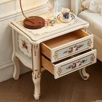 Ensemble de chambre à coucher Kiky Home Luxury French Antique personnalisé, lit king size en acajou massif blanc crème sculpté à la main avec rangement