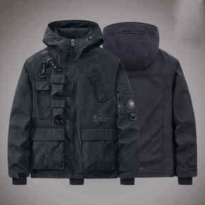 Mens Urban <b>Techwear</b> Tactical <b>Jacket</b> Multi-Pocket Windbreaker Streetwear Cargo Coat - Product Image 6