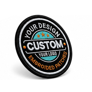Écusson brodé personnalisé, cercle, à coudre, en tissu, avec logo, pour accessoires vestimentaires - Product Image 4