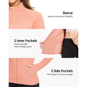 เสื้อแจ็คเก็ตแทร็คเนื้อผ้านุ่ม ผลิตจากโพลีเอสเตอร์ผสมสแปนเด็กซ์ ขนาดปรับได้ตามต้องการ สวมใส่สบาย ระบายอากาศได้ดี สำหรับผู้หญิง - Product Image 6