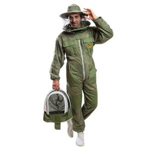 Traje de Apicultura Ventilado con Doble Velo en Poliéster Verde Oliva Resistente al Calor hasta 150°C - Product Image 3