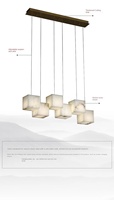 Lustre LED ovale en cristal blanc avec fonction de gradation, style chinois, pour restaurant et salon de thé long