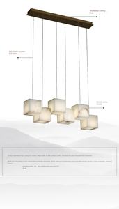 โคมไฟเพดานทรงสี่เหลี่ยมหินอ่อนสีขาว สไตล์จีน สำหรับห้องรับประทานอาหาร เหมาะสำหรับใช้ในร้านน้ำชา - Product Image 6