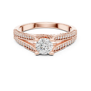 Anillo de Oro Rosa de 14K con Diamante Cultivado en Laboratorio, Anillo de Fiesta para Mujer, Nuevo Diamante Cultivado - Product Image 1