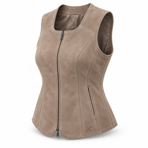 Chalecos de Mujer en Gamuza, Nobuk y Cuero Especializado |   Gris, Negro, Borgoña, Marrón, Camel |   Fabricante OEM ODM |   Calidad Premium | - Product Image 3