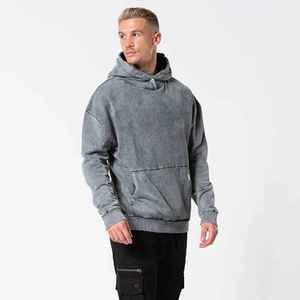Sweat-shirt à capuche pour homme, coupe classique, 100% polyester, polaire, écologique, séchage rapide, gris, hiver, décontracté, streetwear - Product Image 4