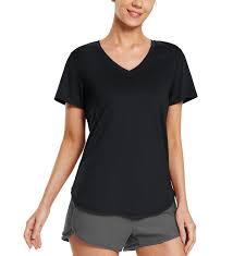 Camiseta deportiva de verano de secado rápido para mujer, con cuello en V, bordada, de punto, teñida lisa, de color sólido, en varios tamaños. - Product Image 3