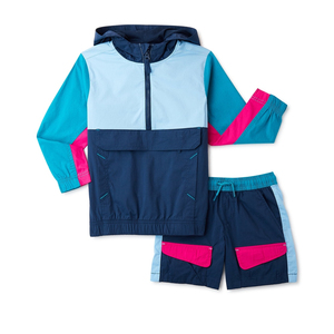 Ensemble court coupe-vent en nylon personnalisé avec logo pour homme 2025 – Survêtement grande taille coupe-vent avec vestes zippées et shorts – Ensembles décontractés deux pièces - Product Image 6