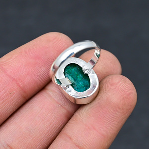Gorgeous Hot Selling Faceted Green <b>Emerald</b> <b>Ring</b> Handmade 925 Sterling <b>Silver</b> Plated Oval Luxury Premium Grade Vintage Jewelry - Product Image 4