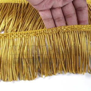 High Density Gold Metallic Church Liturgical Vestment Fringe <b>Trim</b> Woven Header Bullion Wire <b>Tassel</b> Priest Stole & Altar Frontals - Product Image 1