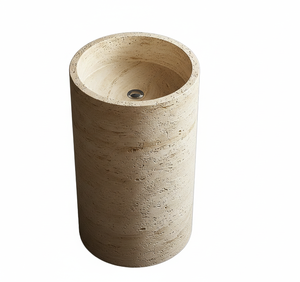 Lavabo sur pied rond sans trou pour robinet - Product Image 4