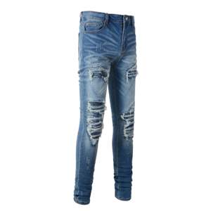 Pantalon en jean droit personnalisé pour homme – Tissu premium, motif uni, respirant, délavé, style streetwear tendance printemps – Vente en gros - Product Image 2