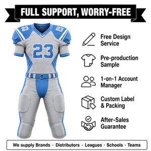 Maillot de football américain personnalisé pour homme adulte, impression par sublimation, polyester respirant, col en V, manches courtes, uniforme d'équipe ajusté - Product Image 2