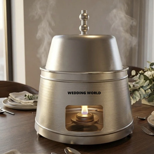 หม้ออุ่นอาหารสแตนเลสสำหรับงานแต่งงาน บุฟเฟ่ต์ ดีไซน์สั่งทำได้ รูปทรงสี่เหลี่ยมหรูหรา หม้อไฟโลหะแบบใหม่ - Product Image 2