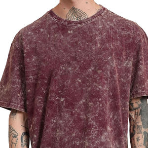 Factory Manufacture Custom Made Men Acid Wash Vintage Solid Oversized Heavyweight 100% Cotton T-shirts High Quality T-shirt - Product Image 6