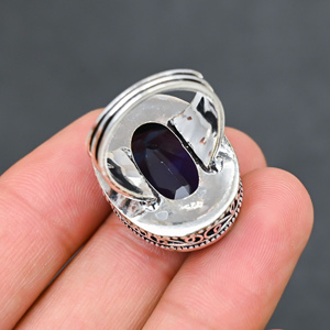 Magnifique Bague Tendance en Iolite Bleue, Argent Massif 925, Bijoux Faits Main, Vente en Gros Direct Usine - Product Image 3