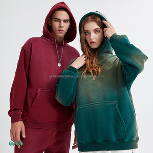 OEM personalizado de los hombres de impresión Puff Sudadera con capucha Streetwear estilo Hip Hop con tela de araña y diamantes de imitación suéter suelto para el invierno - Product Image 3