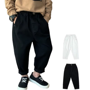 Nouveau pantalon décontracté élégant pour garçons, style coréen, collection Printemps 2026, 100 % coton, séchage rapide, tricoté, confortable, respirant, coupe slim, long - Product Image 1