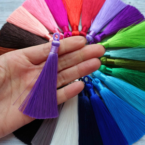 ที่คั่นหนังสือผ้าไหมเทียมสีทองเข้มขอบพู่ทำจากเรซิน - Product Image 6