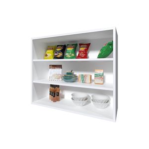 Chinle Open Storage Wall Cabinet in <b>White</b> Melamine Modern Style Wall <b>Shelves</b> - Product Image 3