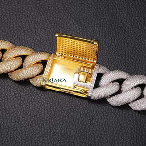 Bracelet à maillons en moissanite plaqué or 18 carats S925 pour homme, coupe ronde brillante, micro-pavé, style hip-hop, bijoux à porter au quotidien - Product Image 4
