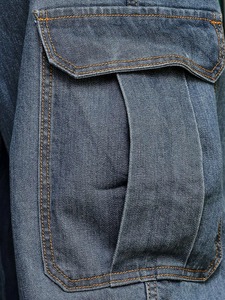 Jean décontracté Abdul Royal World Export à jambe large, taille mi-haute, en denim de coton écologique résistant à la décoloration, avec décoration déchirée, coupe ample - Product Image 3