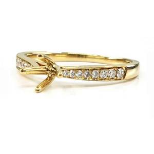 Fabricant de Hong Kong or jaune 18 carats véritable diamant semi-monté mariage échantillon de diamant naturel bagues de fiançailles pour les femmes - Product Image 2