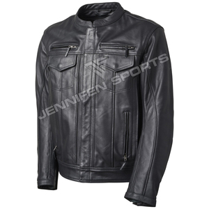 Leather Motorcycle <b>Jacket</b> For Men Black Leather <b>Jacket</b> with CE Armor Water Resistant <b>Biker</b> <b>Jacket</b> Windproof - Product Image 1