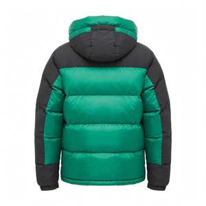 <b>Men's</b> Color Block Down Jacket Hooded Winter <b>Coat</b> Puffer Outerwear <b>Men</b> Green <b>Black</b> Puffer Jacket Hooded Puffer Jacket Winter Ware - Product Image 2