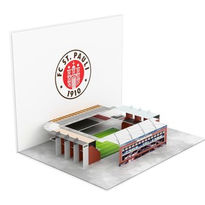 Carte de vœux 3D pop-up FC St. Pauli Millerntor-Stadion, vernis mat, impression numérique - Product Image 3