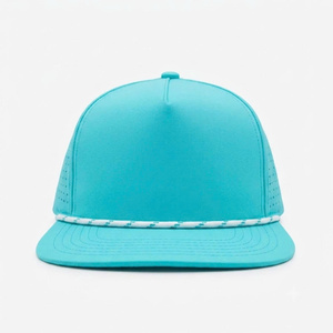 Wholesale Custom Embroidery Logo 5 Panel Flat Brim Waterproof Fabric Laser Cut Holes Snapback Cap Hat Wear Summer Unisex Factory - Product Image 1