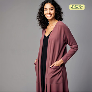 JE2051C Wholesale Custom Solid Winter <b>Women's</b> 100% Cotton Fleece Hand-knit Formal Elegant Quick Dry Cardigan Shrug <b>Bolero</b> - Product Image 3