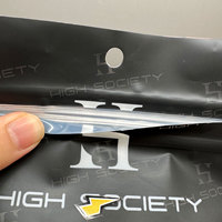 Sachet refermable CR personnalisé avec fermeture éclair, à l'épreuve des enfants, pochette verticale scellée sur trois côtés avec fenêtre transparente, personnalisable