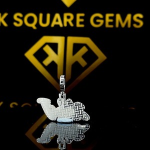 Trendy Letter Hip Hop Pendant Personalized <b>Name</b> Charm Pendant Moissanite Ice Jewelry 925 Silver Children's Mens Fashion <b>Necklace</b> - Product Image 3