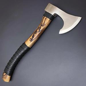Hacha Vikinga de Doble Hoja de Acero con Alto Contenido de Carbono Hecha a Mano, Cabeza Barbuda, Grabado Personalizado, Madera, para Exteriores, Camping, Supervivencia, Bricolaje, Industrial - Product Image 2