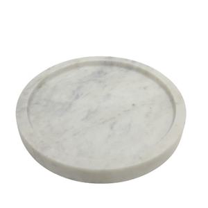 Plateau rond en marbre de couleur blanche, plat et plateau de Style moderne pour servir et décorer la cuisine et la table en vrac - Product Image 1