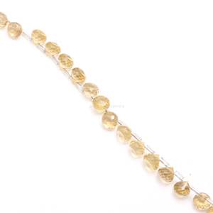 Perles de quartz citron naturel facettées en forme d'oignon 7-9 mm, perles de quartz citron facettées en forme de goutte d'eau pour la création de bijoux - Product Image 3