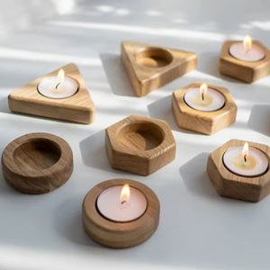 Portavelas de madera para velas de té, velas votivas y velas de pilar, únicos, tipo frasco. - Product Image 1