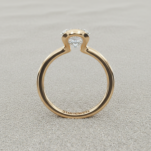 แหวนหมั้นแบบเซอร์โคเนียครึ่งวงขอบทองคำแท้ |   เพชรที่ได้รับการรับรองจาก IGI ผลิตในห้องปฏิบัติการ |   ข้อเสนอแบบมินิมอลสมัยใหม่ - Product Image 5