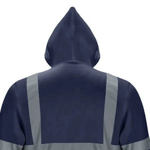 Sweat-shirt à capuche réfléchissant bleu marine pour homme, coupe classique, décontracté, manches longues, poche, respirant, tricoté pour l'hiver, 100% coton - Product Image 4