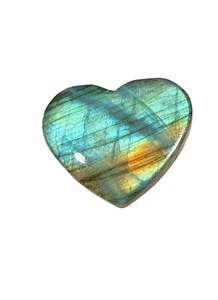 Piedra Preciosa de Labradorita Natural con Corte de Corazón, Iridiscente Azul Verde Amarillo Pulido para Joyería - Product Image 3