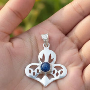 สร้อยคอหินธรรมชาติคุณภาพดี รูปแบบปม สัญลักษณ์เครื่องประดับแม่มด สร้อยคอสัญลักษณ์ เครื่องประดับเงินเยอรมัน สำหรับผู้หญิง - Product Image 1