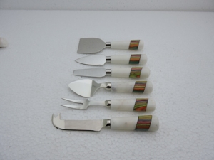 Stainless Steel Cheese Utensil Set 4 Piece Wooden Handle Serving Tools Dishwasher Safe Hand Wash Only - Product Image 3