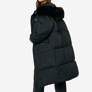 <b>Womens</b> Puffer <b>Jacket</b> Winter Thick Padding Hooded Casual Outdoor Windproof Solid Color <b>Lightweight</b> Fashion Custom Logo 2026 - Product Image 3